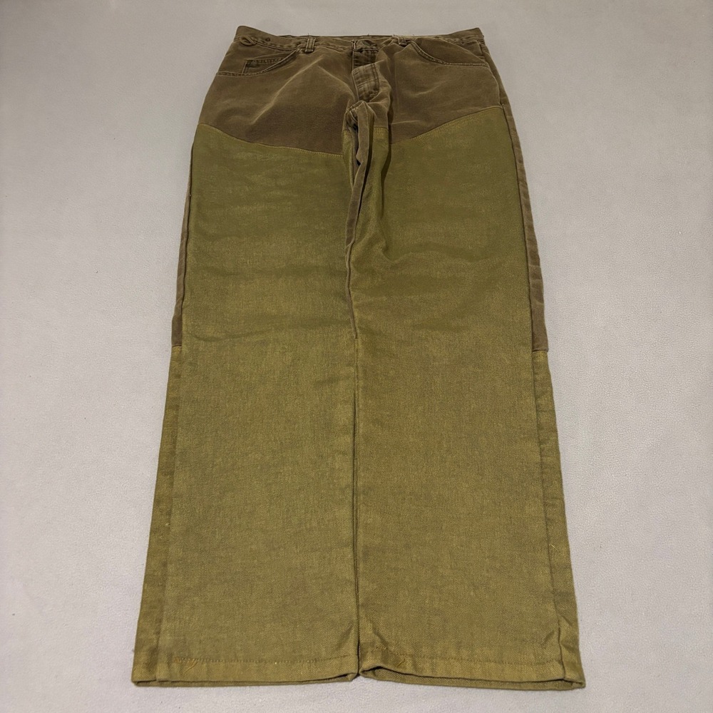 Vintage Wrangler Brush Pants Mens 38x32 Brown Olive Canvas Hunting Workwear